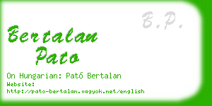 bertalan pato business card